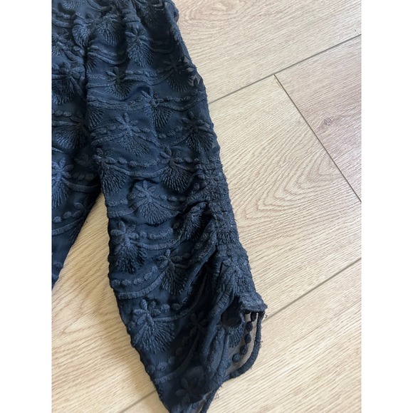 Frock by Tracy Reese Black Lace Sheath Dress 3/4 Sleeve Scoop Neck Knee Length - Picture 3 of 8